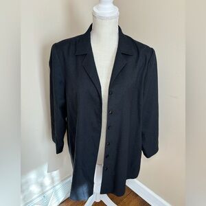 Women’s lightweight wool blazer black sz 16‎ relaxed fit purple and green